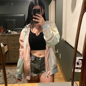 Vintage Pastel Silk Windbreaker